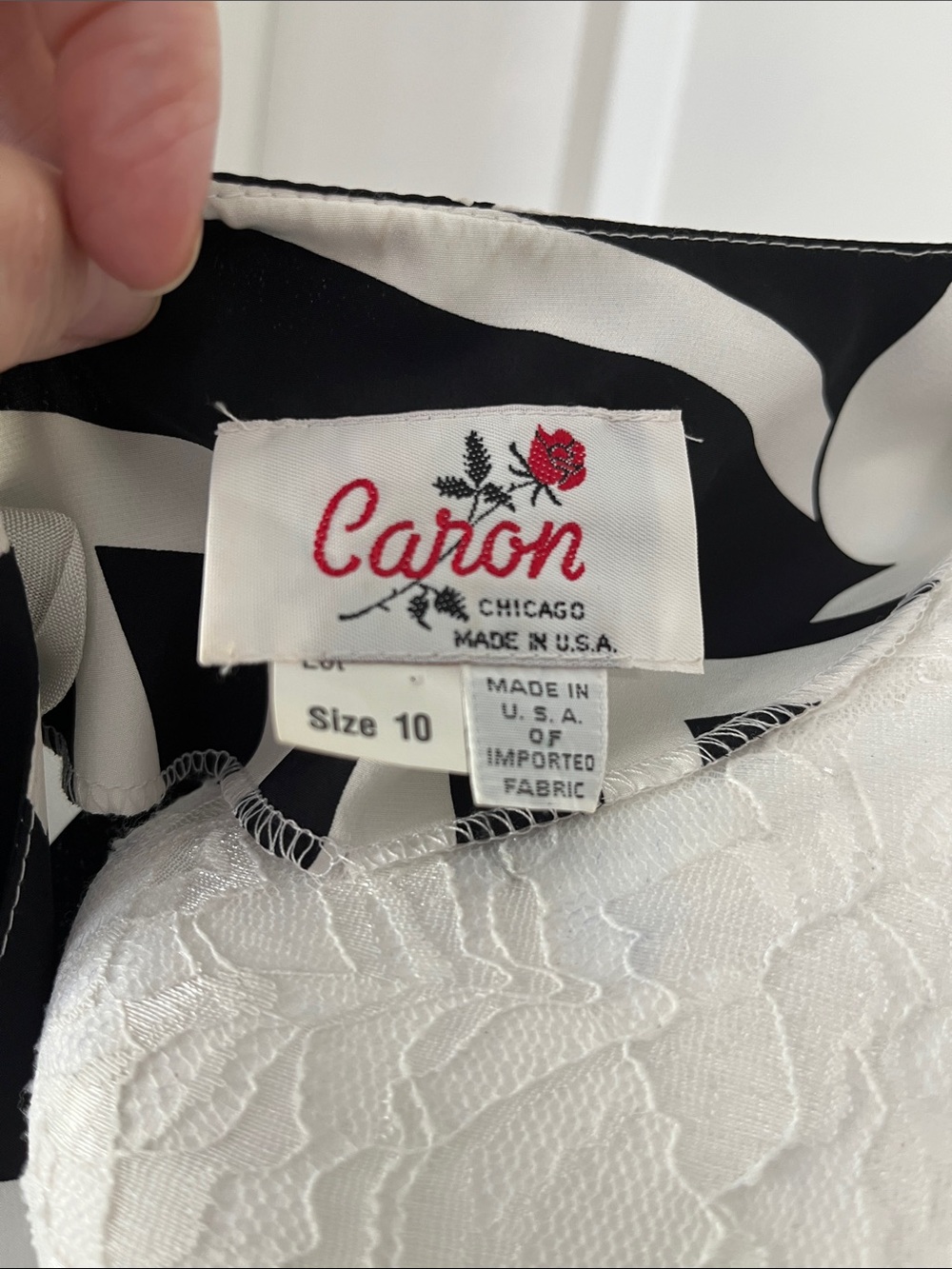Caron Chicago VTG Made in n the USA Black and White Graphic Open-Front Blazer - Picture 2 of 6